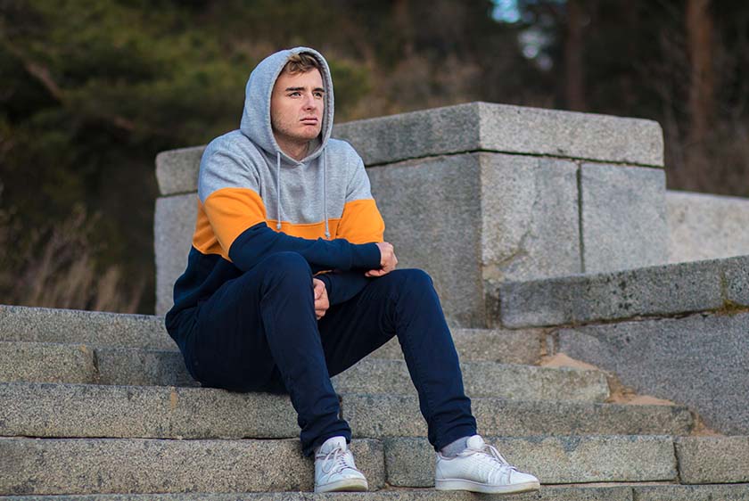 Young man in a hoodie