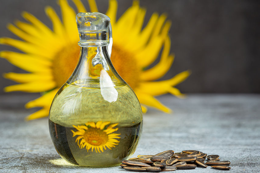 sunflower oil on a table