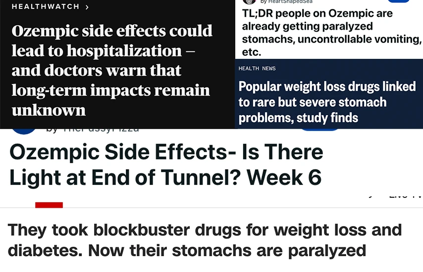 “But it does, and those who have tried Ozempic for weight loss are already reporting serious side effects.”